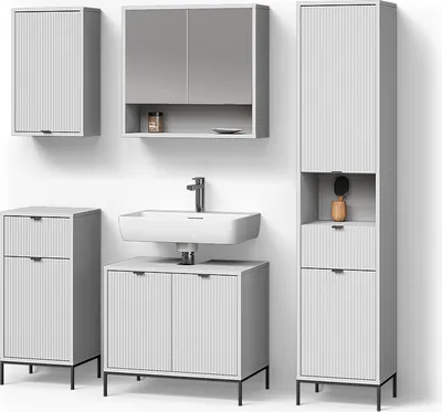 Produktbild von Badmöbel-Set Livinity ATERNO Weiß 5 Teile, Model 53088