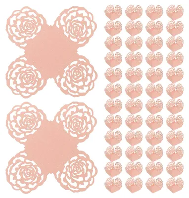50er-Pack quadratische Truffelverpackungen aus Papier, 10,2 cm, rosa