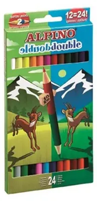 Immagine prodotto di Matite a doppio colore Alpino 177mm 12 a doppia punta 24 colori assortiti -scatola con 12 pezzi-.