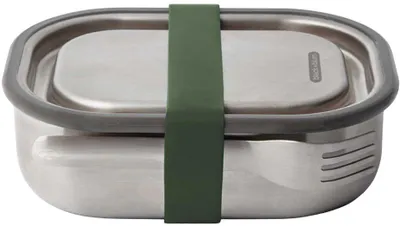 Produktbild von black+blum BAM-SS-L010, Box, Rechteckig, 1 l, Olive, Silikon, Edelstahl, Edelstahl