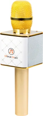 Produktbild von MusicMan BT-X31, Karaoke-Mikrofon, Kabellos, Bluetooth, 2400 MHz, Gold, Weiß, 6 W