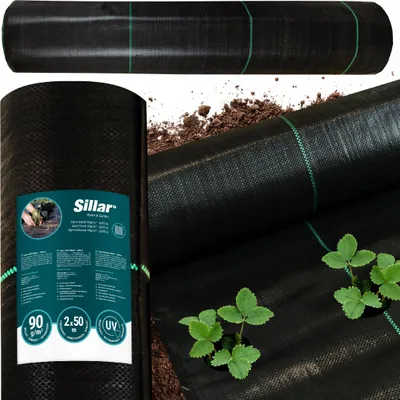Zdjęcie produktu dla Sillar – agrowłóknina przeciw chwastom 2 x 50 m, 90 g/m², czarna, odporna na promieniowanie UV – tkanina ogrodowa, agrowłóknina, agrowłóknina do ściółkowania
