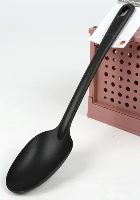 Produktbild von Gemüselöffel schwarz 12er Pack Küchenhelfer ideal zum Servieren und Portionieren von Gemüse Beilagen Haushalt und Gastronomie