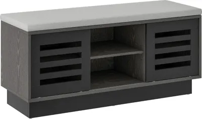 Immagine prodotto di Panca e scarpiera 2 in 1 con 6 scomparti e 3 ripiani regolabili 99,5 x 34,5 x 46 cm grigio