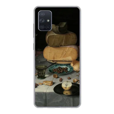 Produktbild von MuchoWow® Handyhülle Schutzhülle Hülle für Samsung Galaxy A71 Stilleben mit Käse - Gemälde von Floris Claesz. van Dijck Silikon Softcase Handy Hülle - Kartenbesitzer