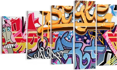 Produktbild von Bild auf Leinwand - Leinwandbild - Graffiti modern - 100x60cm - Wand Bild - Wanddeko - Wandbilder - Leinwanddruck - Bilder - Kunstdruck - Wanddekoration - Leinwand bilder - Wandkunst - EG100x60-3578