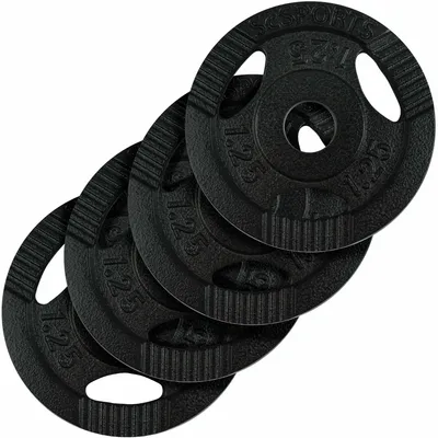 Obrázek produktu pro Litinové závaží 4x1,25 kg s úchyty, průměr 31 mm, černé