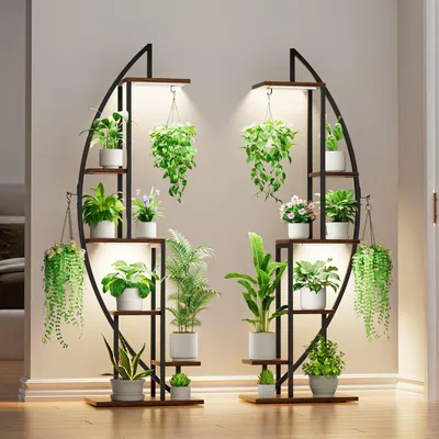 Produktbild von Pflanzenständer - Pflanzenregal - Blumenregal - Pflanzenregal (Turmform) - Pflanzenhalterung - Metall - 6 Etagen