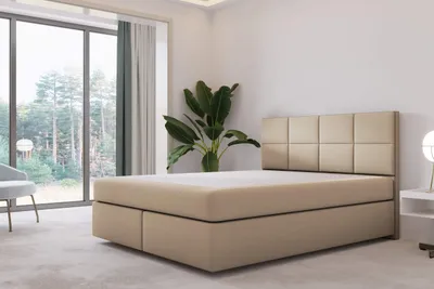 Produktbild von TRADA Mallorca Boxspringbett 180x200 Beige Pocket Matratze 9-Zonen Schwebebett