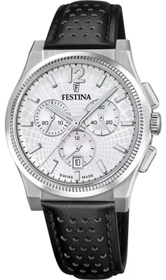Produktbild von Festina Herrenuhr Swiss Made Armbanduhr Leder schwarz UF20060/1
