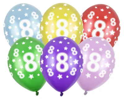 Produktbild von Latexballon Ø30cm "Happy Birthday" | 6 Stk. - Zahl #8