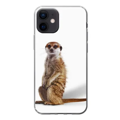 Produktbild von MuchoWow® Handyhülle Schutzhülle Hülle für iPhone 12 Erdmännchen - Tiere - Fell Silikon Softcase Handy Hülle - Schutzhülle