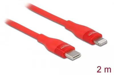 Image de DeLOCK Câble USB de 2 m pour transfert de données/alimentation pour iPhone, iPad, iPod - Deuxième port : 1 x Apple Lightning mâle - 480 Mbit/s - MFI - 28/22 AWG
