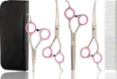 Obrázek produktu pro Kadeřnické nůžky na vlasy, texturovací nůžky, hřeben, pouzdro 6v1
