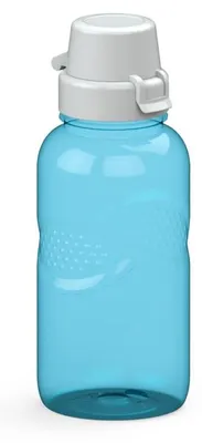 Obrázok produktu pre Fľaša Carve 500 ml – Bezpečné viečko, ktoré zabraňuje úniku, a praktické drážky pre pohodlné držanie – fľaša vhodná pre deti, do školy a na šport – priehľadná, modrá/biela