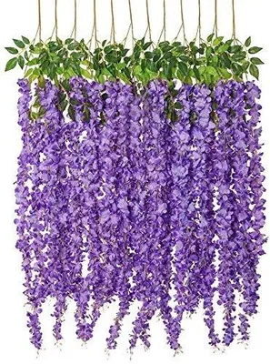 Zdjęcie produktu dla Wisteria sztuczna girlanda 110 cm jedwabna kwiat na ślub dekoracja 12 szt.