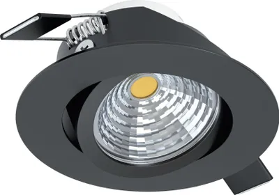 Produktbild von EGLO LED Einbaustrahler Saliceto, Deckenspot dimmbar, runder Deckenstrahler flach, Aluminium in Schwarz, warmweiß, Ø 8,8 cm