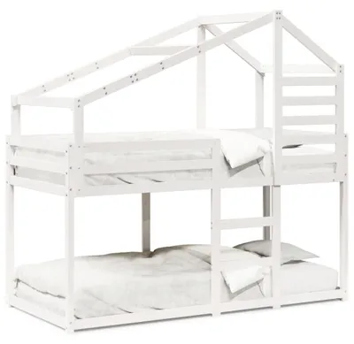 Immagine prodotto di vidaXL Letto a castello con tetto bianco 80x200 cm in legno di pino massiccio