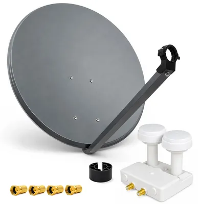 Produktbild von PremiumX SAT Anlage 80cm Antenne Twin Monoblock LNB WE 4x F-Stecker