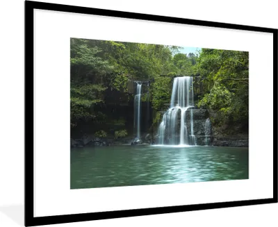 Produktbild von MuchoWow® MuchoWow® Gerahmtes Poster Wasserfall - Thailand - Tropisch 90x60 cm - Poster mit zchwarzem Bilderrahmen - Wanddekoration - Fotos
