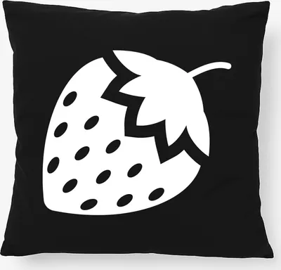 Produktbild von Huuraa Kissen Erdbeere Strawberry 40x40cm mit Füllung Black Baumwolle Dekokissen Geschenkidee