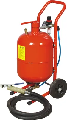 A red sandblaster on a white background.