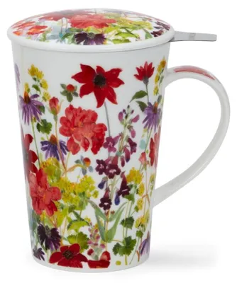 Teetassen-Set 0,44 l, Fine Bone China, rot, mit Infuser