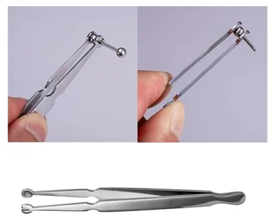 Produktbild von Piercingzange, Piercingwerkzeug, Kugelhalterzange, Werkzeug zum Schmuckwechsel, Zange für einfaches und bequemes Wechseln von Knorpel-, Nasen-, Labret- und Helix-Piercings