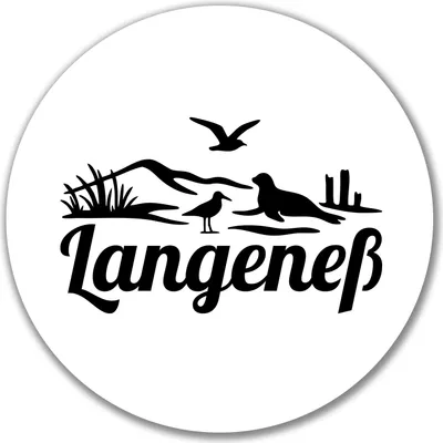 Produktbild von Huuraa Aufkleber Langeneß Strandmotiv 10cm rund Sticker Geschenkidee