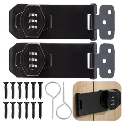 Productafbeelding van Cijferslot, 2 stuks, zwart, 4 inch, zinklegering, 3-cijferig