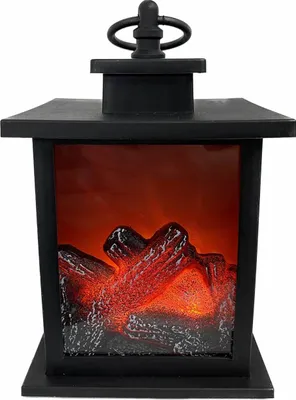 Produktbild von Coen Bakker LED Laterne Kaminfeuer Feuersimulation Deko Kamin 6/18h Timer 12x12x18,5cm