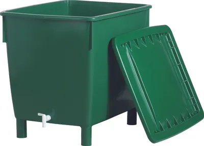 Produktbild von Garantia Regentonne eckig 400 L, grün schwer kpl. mit Deckel und Hahn; 501202