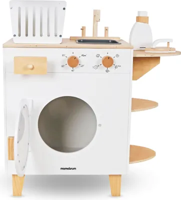Immagine prodotto di Lavatrice giocattolo in legno Mamabrum - set domestico per bambini dai 3 anni in su