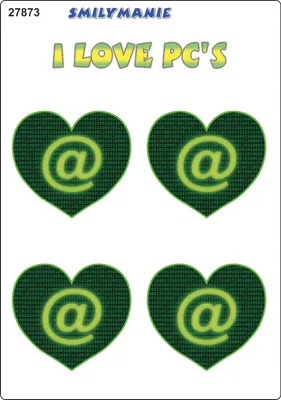 Produktbild von Aufkleber Herz I love PC's 4er-Set 150 x 105 mm