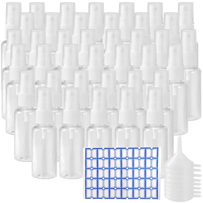 Image de Ensemble de 40 flacons pulvérisateurs en plastique avec entonnoirs et étiquettes