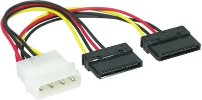 Produktbild von Y-Stromkabel 1x 4pin Stecker an 2x 15pin, Länge: ca. 15cm, Good Connections®