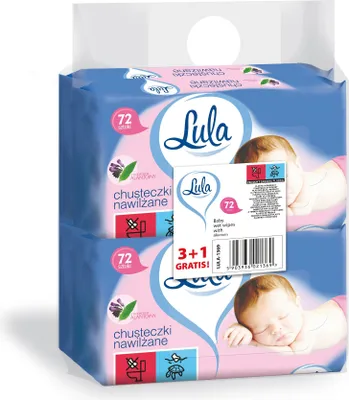 Obrázek produktu pro LULA vlhčené ubrousky s alantoinem 72ks 3+1