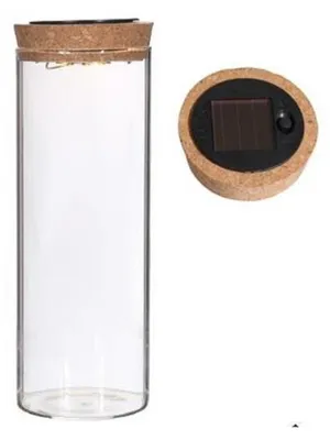 Produktbild von Ideas4seasons Glastopf/Vase fur Pflanzenokosystem - Deckel mit LED-Beleuchtung - 8 x 22 cm