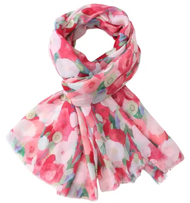 Productafbeelding van Omgoods - Dames Sjaal met Bloemenprint 180 x 90 cm