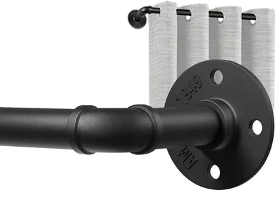Gardinenstange Metall ausziehbar 122-218 cm schwarz