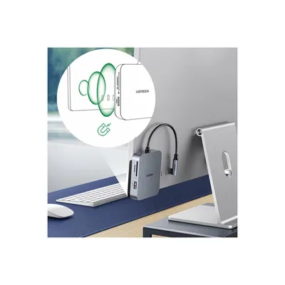 Produktbild von Ugreen HUB für iMac USB Typ C - 3 x USB Typ A 3.1 Gen 1 + SD/TF Grau (CM521 60377)
