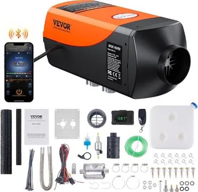 Immagine prodotto di Riscaldatore portatile – Riscaldatore a piastre – Bluetooth – Controllo tramite app – Riscaldatore per auto – Car Heater – Design portatile – Fino a 5500 m di altitudine – Riscaldatore con motore diesel – Arancione