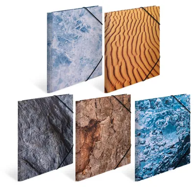 Image de HERMA 19772 HERMA Assortiment de chemises à rabats "Nature", carton, DIN A4
