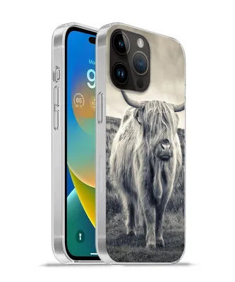 Produktbild von MuchoWow® Handyhülle Schutzhülle Hülle für Apple iPhone 14 Pro Max Schottischer Hochländer - Tiere - Wolken - Kuh - Natur Silikon Softcase Handy Hülle - Hardcover