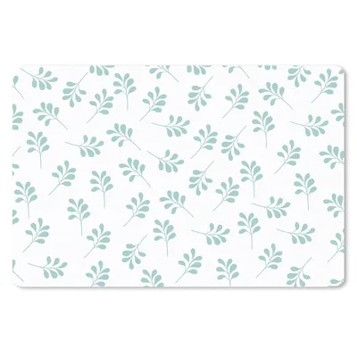 Produktbild von MuchoWow® Schreibtischunterlage Blätter - Muster - Blau 60x40 cm - XXL Mauspad - Großes Mauspad