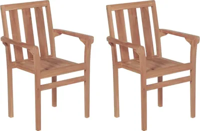 Obrázok produktu pre The Living Store Stohovateľné záhradné stoličky 2 ks. Masívne teakové drevo