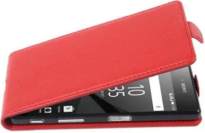 Produktbild von Cadorabo Schutzhülle für Sony Xperia Z5 Hülle in Rot Flip Etui Handyhülle Case Cover Kunstleder