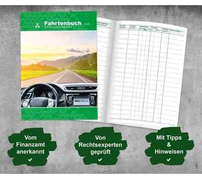 Produktbild von Formularbuch Fahrtenbuch A5 VE=2 Stück + 1 Parkscheibe