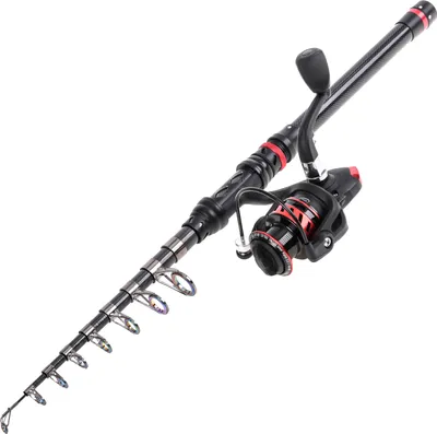 Produktbild von Blusea Angelrute und Rolle Combo Kohlefaser Teleskop Angelrute mit Spinnrolle Combo Tragetasche Fall Salzwasser Suesswasser Reisefischer Koeder Jig Hooks Swivels Full Kit