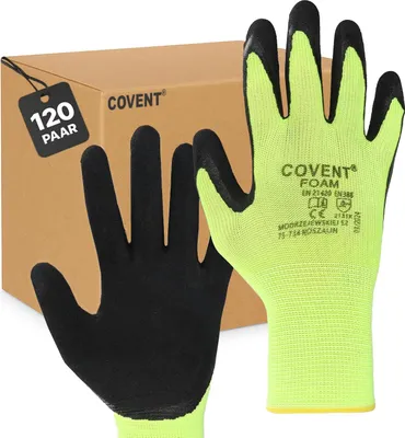 Immagine prodotto di Set di 120 guanti da lavoro Covent FOAM per uomo, taglia 9 – EN388 guanti da montaggio categoria II – guanti protettivi per l'edilizia